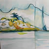 Sailing,2007,40x60,water colour and pastel