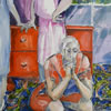 Red chest of drawers – evening party, 2006 30x65 cm, acrylic on board