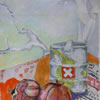 Red chest of drawers - in a forgotten garden, 2006 30 x 40 cm, acrylic on paper