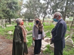 The Mayor of Girne Municipality meets Heidi Trautmann at the International Cemetery 