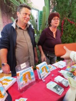 Marcos with Christiane and her Aphrodite comic book