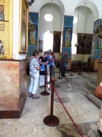 Orthodox church in Madaba with the mosaic Jordan map 