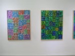 left: Interaction 2021, acrylic on canvas, 120x90cm