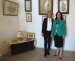 Mrs Dervişe Çeliker on the right; on the left is the carving teacher