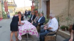 HE M.Akinci and his wife Meral being served the water of welcome