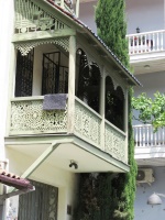 Wooden lace balconies